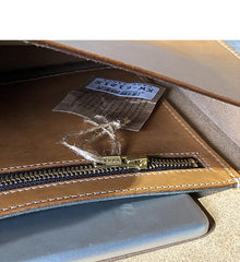 Handmade Leather Mens A4 Envelope Bag 10 inches Clutch Bag Business Documents Bag For Men