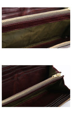 Cool Leather Mens Coffee Long Wallet Zipper Clutch Bag Phone Wallet Long Wallet For Men