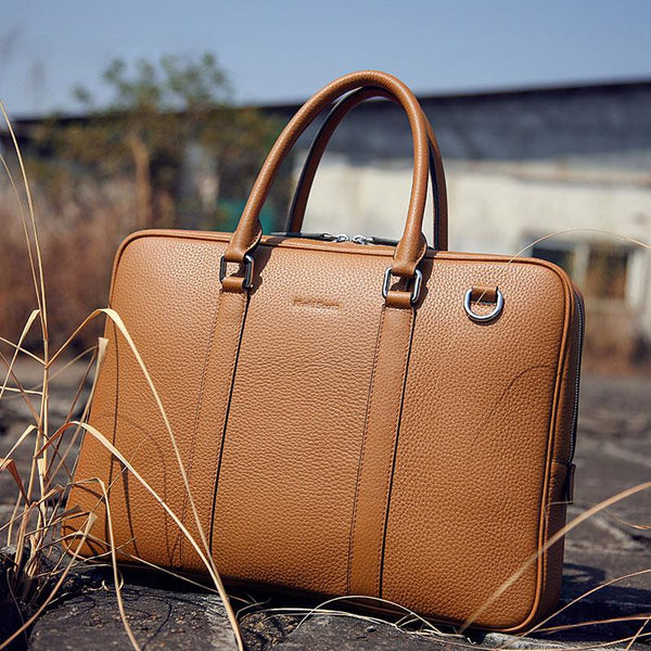 Genuine Leather Mens Cool Briefcase Work Bag Business Bag Laptop Bag for men