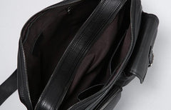 Genuine Leather Mens Cool Shoulder Bag Messenger Bag Chest Bag Bike Bag Cycling Bag for men