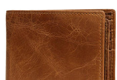 Genuine Leather Mens Wallet Cool billfold Slim Bifold Wallet Card Coin Holder Wallet Purse for Mens