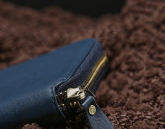 Genuine Leather Mens Zipper Cool billfold Leather Wallet Men Small Wallets Bifold for Men