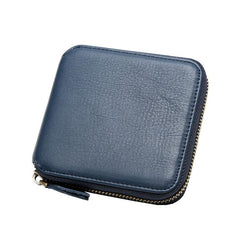 Genuine Leather Mens Zipper Cool billfold Leather Wallet Men Small Wallets Bifold for Men
