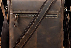 Genuine Leather Mens Small Messenger Bag Small Side Bag Courier Bag For Men