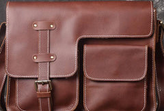 Genuine Leather Mens Messenger Bag Side Bag School Bag For Men
