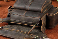 Cool Mens Leather Drop Leg Bag Waist Bag Belt Bag Belt Pouch Small Side Bag For Men