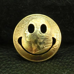 Gold Wallet Conchos France Coin Emoji Mercenary Conchos Button Coin Conchos Screw Back Decorate Concho Gold France Coin Biker Wallet Concho Wallet Conchos