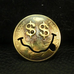 Gold Wallet Conchos France Coin Joker Conchos Button Coin Conchos Screw Back Decorate Concho Gold France Coin Biker Wallet Concho Wallet Conchos