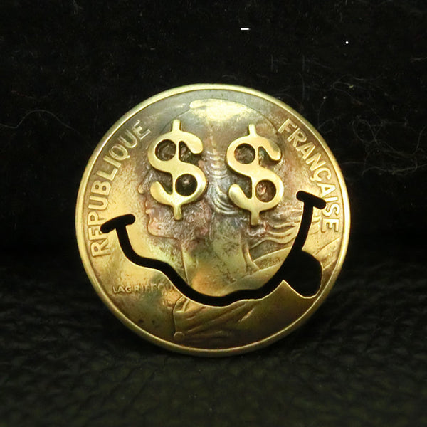 Gold Wallet Conchos France Coin Emoji Mercenary Conchos Button Coin Conchos Screw Back Decorate Concho Gold France Coin Biker Wallet Concho Wallet Conchos