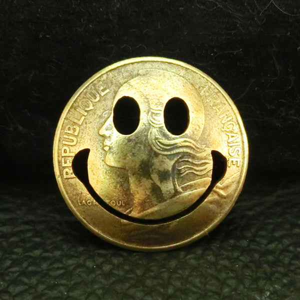 Gold Wallet Conchos France Coin Emoji Smiling Conchos Button Coin Conchos Screw Back Decorate Concho Gold France Coin Biker Wallet Concho Wallet Conchos