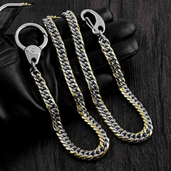 SOLID STAINLESS STEEL BIKER Silver Gold WALLET CHAIN LONG PANTS CHAIN Jeans Chain Jean Chain FOR MEN