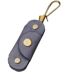 Beige Handmade Mens Leather Keyholders With Hook Cool KeyChains Key Holders KeyRing for Men