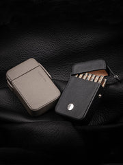 Classic Leather Mens 20pcs Cigarette Holder Cases Gray Cigarette Case for Men