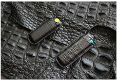 Handmade BIC J3 J5 Black Crocodile Skin Lighter Case BIC J3 J5 Crocodile Skin Lighter Holder Crocodile Skin Lighter Covers For Men