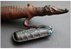 Handmade BIC J3 J5 Black Crocodile Skin Lighter Case BIC J3 J5 Crocodile Skin Lighter Holder Crocodile Skin Lighter Covers For Men