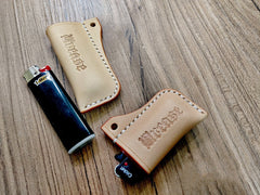 Handmade BIC J3 J5 J6 J8 J9 XP Beige Leather Lighter Case Leather Lighter Holder Leather Lighter Covers For Men