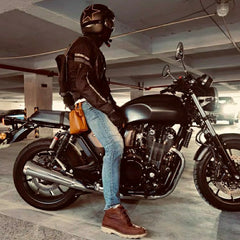 Handmade Biker Leather Belt Pouches Mens Phone Holster Coffee Waist Bag BELT BAGs For Biker