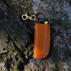 Handmade Black Cricket Leather Lighter Case with Belt Clip Leather Bic J3 Lighter Holder Leather Cricket Lighter Covers For Men