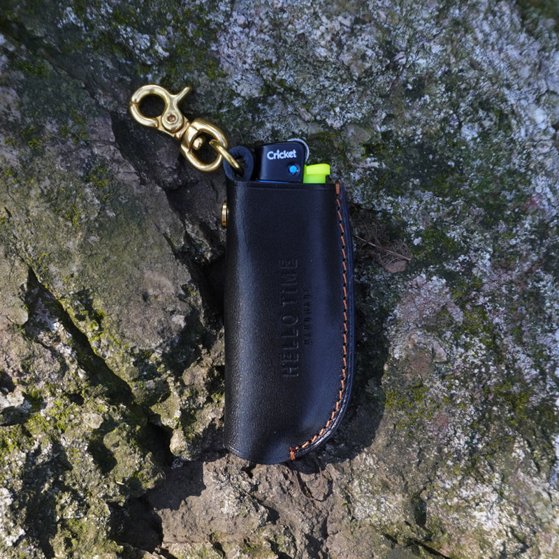 Handmade Coffee Cricket Leather Lighter Case with Belt Clip Leather Bic J3 Lighter Holder Leather Cricket Lighter Covers For Men