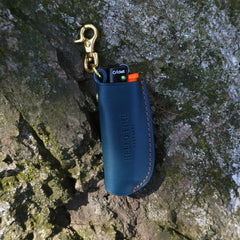 Handmade Brown Cricket Leather Lighter Case with Belt Clip Leather Bic J3 Lighter Holder Leather Cricket Lighter Covers For Men