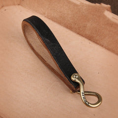 Handmade Leather Keychain Brass Key Holder Leather Biker Key Ring for Men