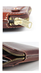 Handmade Black Leather Mens Cool Clutch Wallet Biker Clutch Brown Wristlet Wallet for Men