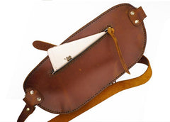 Handmade Brown LEATHER MEN Sling Bag Waist BAG LEATHER Fanny Pack FOR MEN