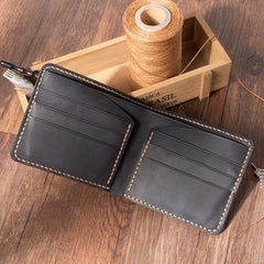 Handmade Coffee Leather Bifold Billfold Personalized Mens Bifold Wallet for Men