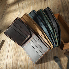 Handmade Leather Bifold Billfold Personalized Mens Bifold Wallet for Men