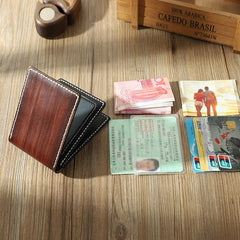 Handmade Coffee Leather Mens Licenses Wallet Personalize Bifold License Card Wallets for Men