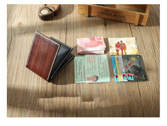 Handmade Black Leather Mens Licenses Wallet Personalize Bifold License Card Wallets for Men