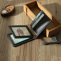 Handmade Green Leather Mens Licenses Wallet Personalize Bifold License Card Wallets for Men