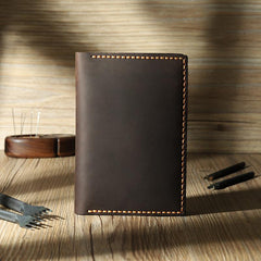 Handmade Blue Mens Slim Travel Wallets Personalized Leather Passport Wallets for Men