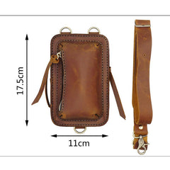 Handmade Brown LEATHER MEN Belt Pouch Waist BAG MIni Green Side Bag Belt Bag FOR MEN