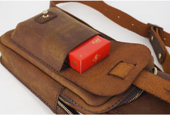 Handmade LEATHER MEN Belt Pouch Waist BAG MIni Side Bags Brown Belt Bag FOR MEN