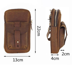 Handmade LEATHER MEN Belt Pouch Waist BAG MIni Side Bag Brown Belt Bag FOR MEN