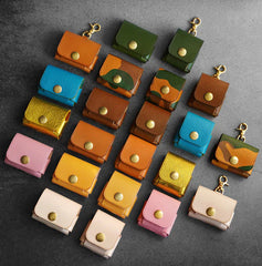 Yellow Mens Handmade Leather AirPods Pro Case With Clip For Men and Women