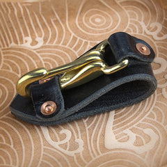 Handmade Leather Belt Loop for Keychains Key Holder Leather Belt Key Chain Clip