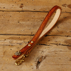 Handmade Beige Leather Brass Keyrings Wristlet KeyChain Leather Wristlet Keyring Car Key Chain for Men