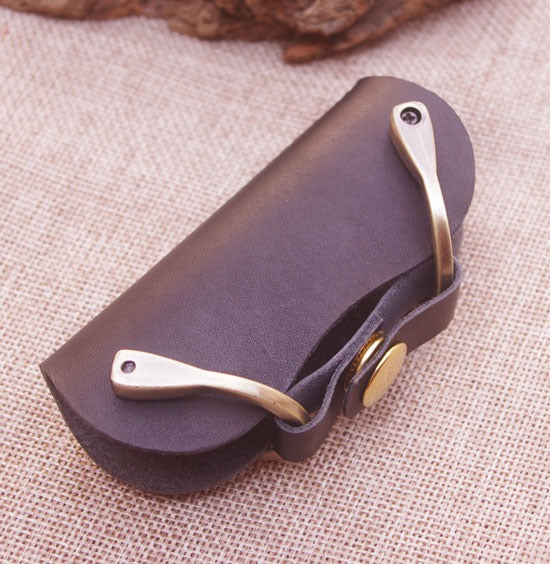 horse leather keychain​ Handmade Black Leather Key Holders Leather Keychain Moto Key Chain Key Ring for Men 