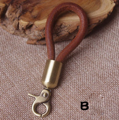 Handmade Leather Keychain Brass Key Holder Leather Moto Key Chain Key Ring for Men