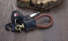 Leather Keychain Moto KeyChains Key Holders Handmade Leather Key Chains Key Ring for Men