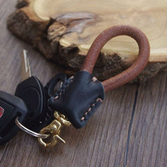 Leather Keychain Moto KeyChains Handmade Key Holders Leather Key Chains Key Ring for Men