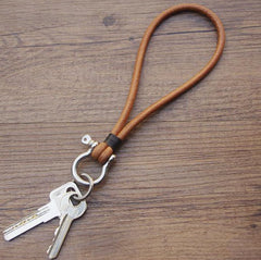 Handmade Leather Keychain Moto KeyChains with Strap Key Holders Leather Key Chains Key Ring for Men