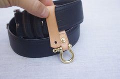 Handmade Coffee Leather Keychain with Belt Loop Key Holder Leather Moto with Belt Loop Key Ring for Men