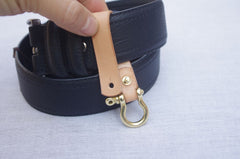 Handmade Black Leather Keychain with Belt Loop Key Holder Leather Moto with Belt Loop Key Ring for Men