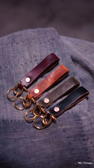Handmade Leather Keyring Moto KeyChain Leather Brass Keyring Key Holders Key Chain Key Ring for Men