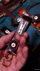 Handmade Leather Keyring Moto KeyChain Leather Brass Keyring Key Holders Key Chain Key Ring for Men