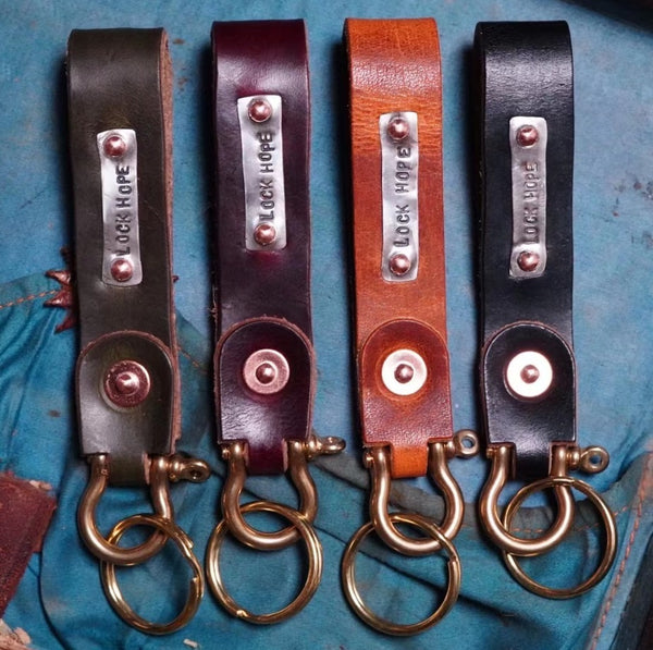 Handmade Leather Keyring Moto KeyChain Leather Brass Keyring Key Holders Key Chain Key Ring for Men