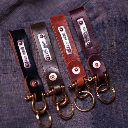 Handmade Leather Keyring Moto KeyChain Leather Brass Keyrings Key Holders Key Chain Key Ring for Men